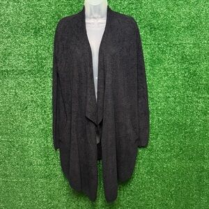 Barefoot Dreams Black Cardigan Sweater Long Open-Front